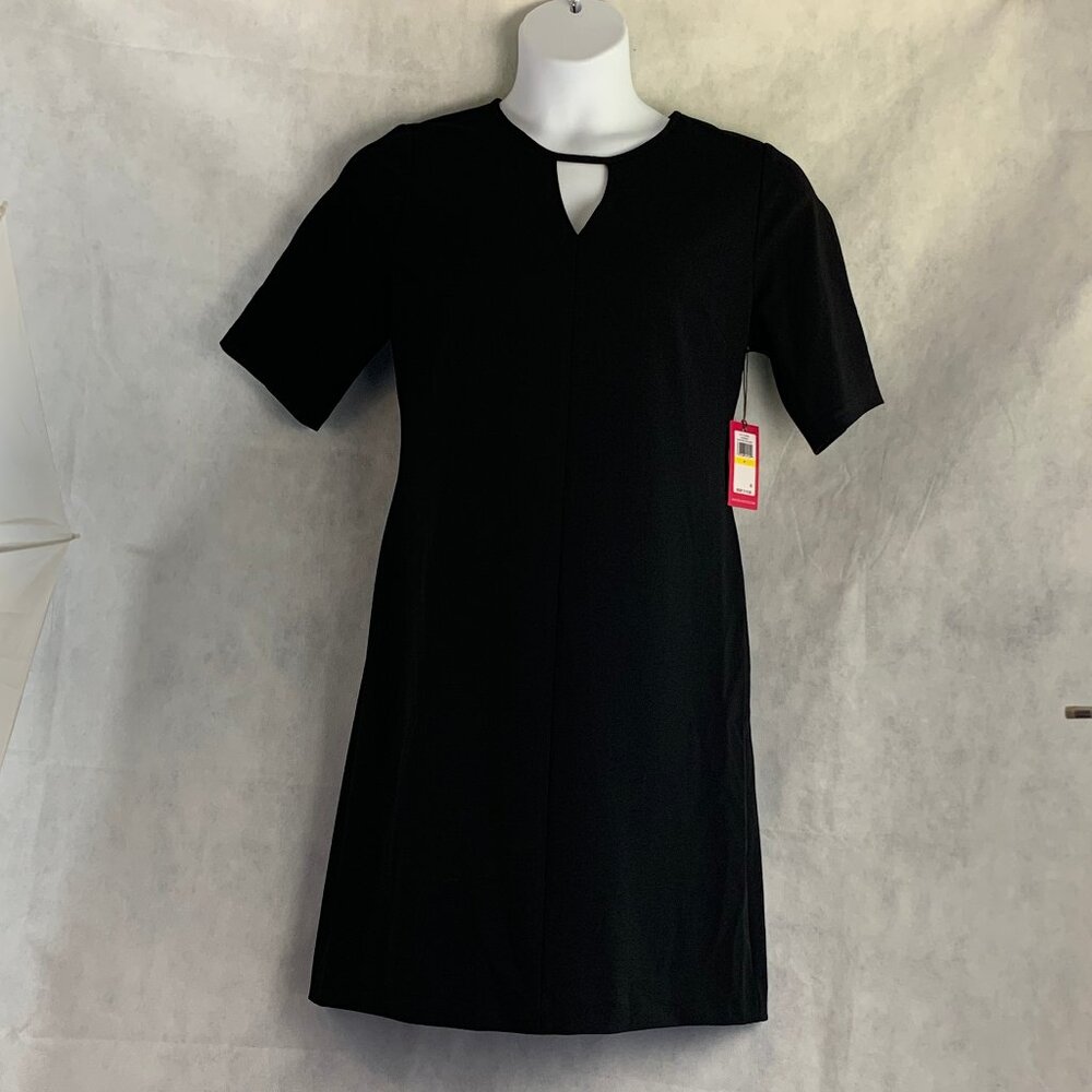 Vince Camuto Women's Solid Short-Sleeve Sheath Dress, Black, Medium